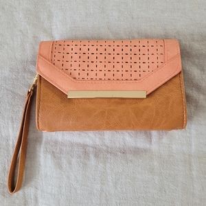 Reversible faux leather purse